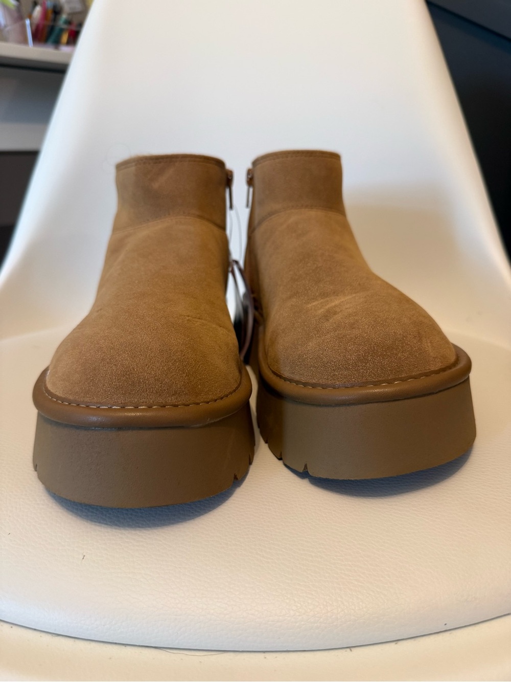☀️🌊 Wild Fable Missy Platform Women’s Suede Platform Ankle Boot in Chestnut NWT - Picture 4 of 8